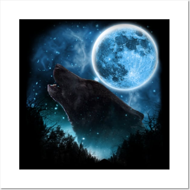 Black Wolfs Skylight Wall Art by Ratherkool